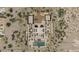Detailed floor plan of a luxury home featuring a pool, patios, and spacious layout at 8395 E Leaning Rock Rd # 187, Scottsdale, AZ 85266