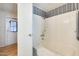 Simple bathroom featuring a shower and tub combination, complemented by a clean, white design at 8600 E Broadway Rd # 28, Mesa, AZ 85208