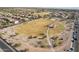 An aerial view captures the park with walking trails, a gazebo, and surrounding neighborhood landscape at 1473 E Mead Dr, Chandler, AZ 85249