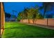 Serene backyard featuring lush green grass, mature lemon trees, and a privacy wall at 1473 E Mead Dr, Chandler, AZ 85249