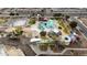 Aerial shot of community pool with water features, shade structures, and recreation areas at 6333 N 49Th Ave, Glendale, AZ 85301