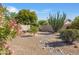 Charming backyard with desert landscaping featuring a rock drainage bed at 9039 W Wescott Dr, Peoria, AZ 85382