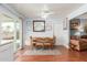 Dining area with backyard access and a view into the living area at 1022 W Watson Dr, Tempe, AZ 85283