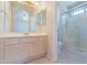 Bathroom featuring a single sink vanity and a glass enclosed shower at 1110 W Seagull Dr, Chandler, AZ 85286