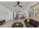 Open-concept living space with a bright Gathering room that flows to the kitchen at 1331 E Voltaire Ave, Phoenix, AZ 85022