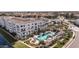 Overhead shot highlighting the resort-style pool area, complete with lounging spots and lush greenery at 2511 W Queen Creek Rd # 479, Chandler, AZ 85248
