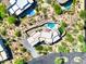 Aerial shot of a desert estate with a pool, guest house, and landscaped grounds at 35348 N 87Th St, Scottsdale, AZ 85266