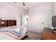 Cozy bedroom with a view, featuring a ceiling fan at 3554 N Presidio Ct, Florence, AZ 85132