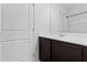 Bathroom showcasing a modern vanity, a sink, and a mirror, with a door visible at 393 S Soledad Ln, Casa Grande, AZ 85194