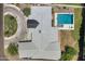 Aerial view of property highlighting home's layout and pool, offering privacy at 5501 N 1St St, Phoenix, AZ 85012
