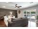 Inviting living room with hardwood floors, sliding glass doors to pool area, and neutral tones at 5501 N 1St St, Phoenix, AZ 85012
