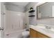 Cozy bathroom featuring tub and shower combination and a clean white design at 1753 E Pinto Dr, Gilbert, AZ 85296