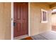 A close up on the front door, showcasing its design and hardware at 3819 E Jasper Dr, Gilbert, AZ 85296