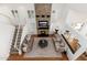 Living room highlighting the stone fireplace and comfortable seating arrangement at 4151 E Mercer Ln, Phoenix, AZ 85028