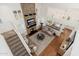 Elevated view of the living room with fireplace and open floor plan at 4151 E Mercer Ln, Phoenix, AZ 85028