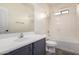 This bathroom has a vanity with a sink, a toilet, and a bathtub/shower combination at 45105 W Horse Mesa Rd, Maricopa, AZ 85139