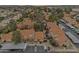 Aerial view of the community showing multiple townhomes with private patios, trees and parking at 4901 E Kelton Ln # 1227, Scottsdale, AZ 85254