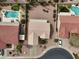 Aerial view of home showcases the property layout and surrounding neighborhood at 6050 S Crosscreek Ct, Chandler, AZ 85249