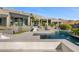 Modern gray home featuring a pool, desert landscaping, multiple levels, and mountain views at 10324 E Calle De Las Brisas --, Scottsdale, AZ 85255