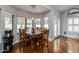 Cozy dining room area with wooden table and chairs, natural light, and views of the backyard at 1114 S Presidio Ave, Gilbert, AZ 85233