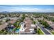 A neighborhood aerial view showcasing backyard pools and mature landscaping at 11343 E Appaloosa Pl, Scottsdale, AZ 85259