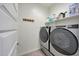 Functional laundry room with modern appliances and built-in shelving, offering convenience at 19990 W Turney Ave, Litchfield Park, AZ 85340