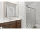 Bathroom featuring shower, modern vanity, and new fixtures at 2460 E Athena Ave, Gilbert, AZ 85297