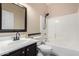 Bathroom with a vanity, toilet, shower and bathtub combo at 2977 E Teakwood Pl, Chandler, AZ 85249