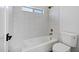 Clean bathroom showcases a white subway-tiled shower and modern fixtures at 30600 N Pima Rd # 24, Scottsdale, AZ 85266