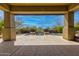 Backyard view highlighting a patio area overlooking the inviting pool with built-in spa and desert landscaping at 37654 N 102Nd Pl, Scottsdale, AZ 85262