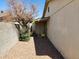 Small side yard with rock landscaping, a tree, and a covered area along the side of the home at 4101 E Nancy Ln, Phoenix, AZ 85042