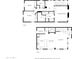 Simplified two-story floor plan showing the room layouts of the first and second floors with clear outlines at 5828 E Hoover Ave, Mesa, AZ 85206