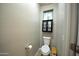 Bathroom features a toilet and a wall cabinet above it, illuminated by a window at 888 E Sheffield Ave, Chandler, AZ 85225