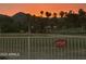 A beautiful sunset view of the golf course and palm trees at 11612 S 51St St, Phoenix, AZ 85044