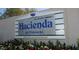 Community sign Hacienda de Valencia, located in Mesa, Arizona at 201 S Greenfield Rd # 152, Mesa, AZ 85206