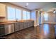 Kitchen featuring stainless steel appliances, granite countertops, and grey lower cabinets at 35210 N 34Th Ln, Phoenix, AZ 85086