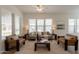 Cozy living room with comfortable seating arrangement, accent rugs, and large windows for ample lighting at 5721 W Molly Ln, Phoenix, AZ 85083