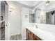 Bright bathroom features a single vanity with ample storage and a walk-in shower at 849 E Lancaster Cir, Florence, AZ 85132