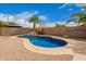 Lush backyard with refreshing private pool, rock feature and desert landscaping at 8867 E Avenida Las Noches --, Gold Canyon, AZ 85118