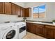 Well-equipped laundry room featuring modern washer and dryer, ample storage, and natural light at 9560 E Preserve Way, Scottsdale, AZ 85262