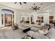 Spacious living room with modern furnishings and open floor plan at 9560 E Preserve Way, Scottsdale, AZ 85262