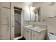 Bathroom features a single sink vanity and tiled shower at 104 S Doran --, Mesa, AZ 85204