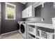 Well-equipped laundry room with modern appliances, ample storage, and a bright window at 10532 E Palladium Dr, Mesa, AZ 85212