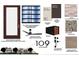 Selection of design elements including paint colors, hardware, doors, and finishes for a modern home at 109 E Hayward Ave, Phoenix, AZ 85020