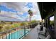 Spacious balcony overlooking the pool and picturesque desert landscape at 16920 E Monterey Dr, Fountain Hills, AZ 85268