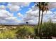 Picturesque desert landscape featuring palm trees, homes, and distant mountains at 16920 E Monterey Dr, Fountain Hills, AZ 85268