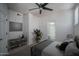 Staged bedroom features neutral tones, sleek furniture, and a peaceful ambiance at 18250 N Cave Creek Rd # 164, Phoenix, AZ 85032