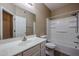 Bathroom with a white single sink vanity and a shower-tub combo at 2600 E Springfield Pl # 59, Chandler, AZ 85286