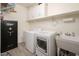 Functional laundry room features modern appliances, storage cabinets, and a utility sink, designed for convenience at 3121 N Loma Vista Dr, Mesa, AZ 85213