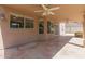 Covered patio with ceiling fan and ample natural light at 4643 E Villa Maria Dr, Phoenix, AZ 85032